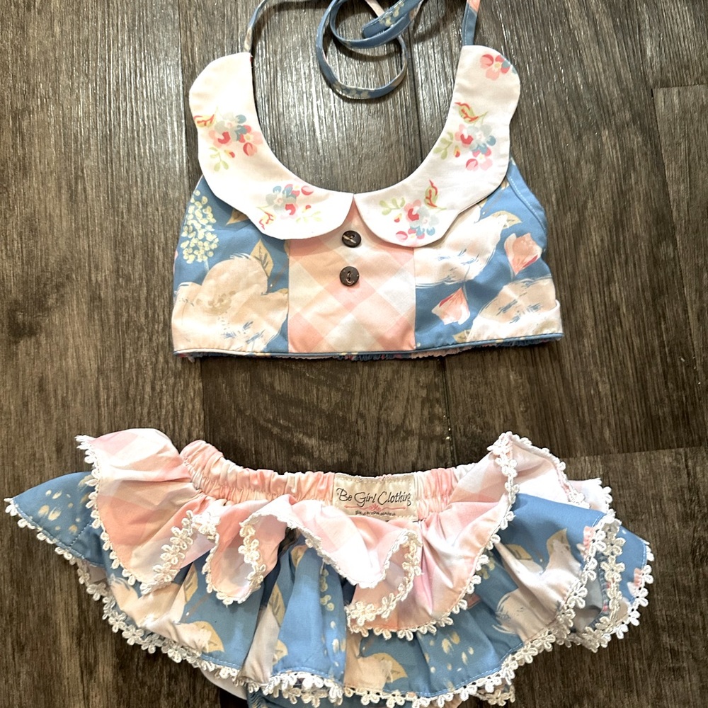 Adorable Ruffle Toddler Bikini, size 4